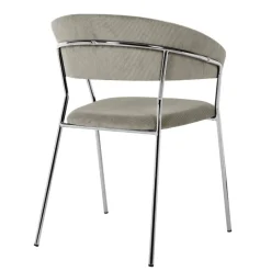 Stühle-KARE Design Armlehnstuhl Belle Cord Beige Chrom (2/Set)
