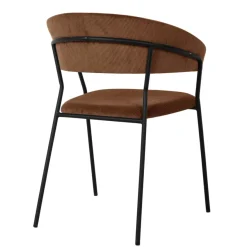 Stühle-KARE Design Armlehnstuhl Belle Cord Braun (2/Set)