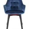 Stühle-KARE Design Armlehnstuhl Black Lady Velvet Blau