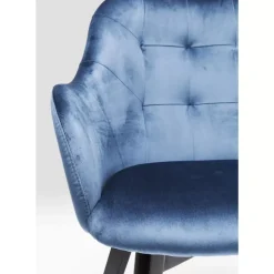 Stühle-KARE Design Armlehnstuhl Black Lady Velvet Blau