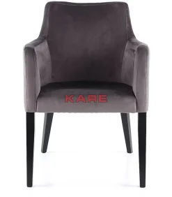 Stühle-KARE Design Armlehnstuhl Black Mode Velvet Grau