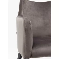 Stühle-KARE Design Armlehnstuhl Black Mode Velvet Grau