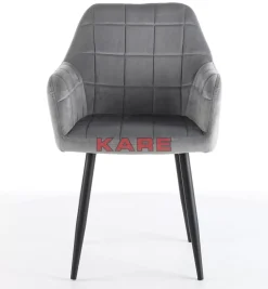 Stühle-KARE Design Armlehnstuhl Kim Grau