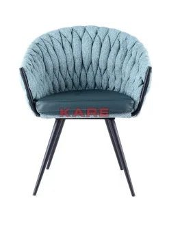 Stühle-KARE Design Armlehnstuhl Knot Petrol