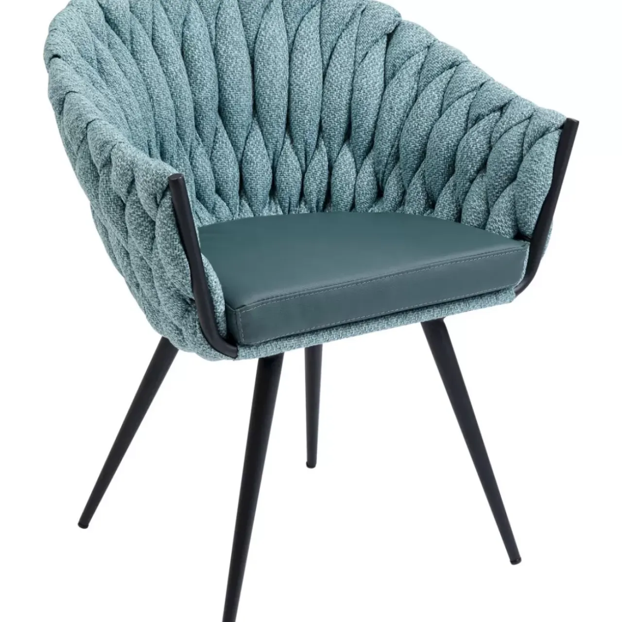 Stühle-KARE Design Armlehnstuhl Knot Petrol