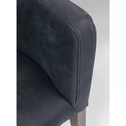 Stühle-KARE Design Armlehnstuhl Mode Leder Anthrazit
