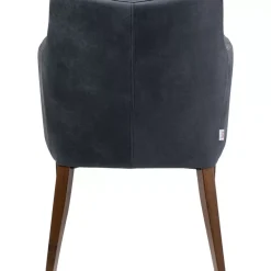Stühle-KARE Design Armlehnstuhl Mode Leder Anthrazit