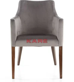 Stühle-KARE Design Armlehnstuhl Mode Velvet Grau