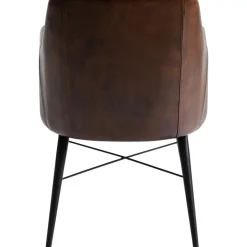 Stühle-KARE Design Armlehnstuhl Rumba Leder Braun
