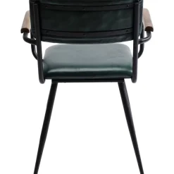Stühle-KARE Design Armlehnstuhl Salsa Leder Dunkelgrun