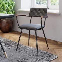 Stühle-KARE Design Armlehnstuhl Salsa Leder Dunkelgrun