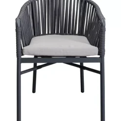 Outdoormöbel-KARE Design Armlehnstuhl Santanyi Dunkelgrau