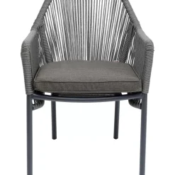 Outdoormöbel-KARE Design Armlehnstuhl Wave Grau