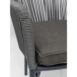 Outdoormöbel-KARE Design Armlehnstuhl Wave Grau