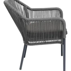 Outdoormöbel-KARE Design Armlehnstuhl Wave Grau