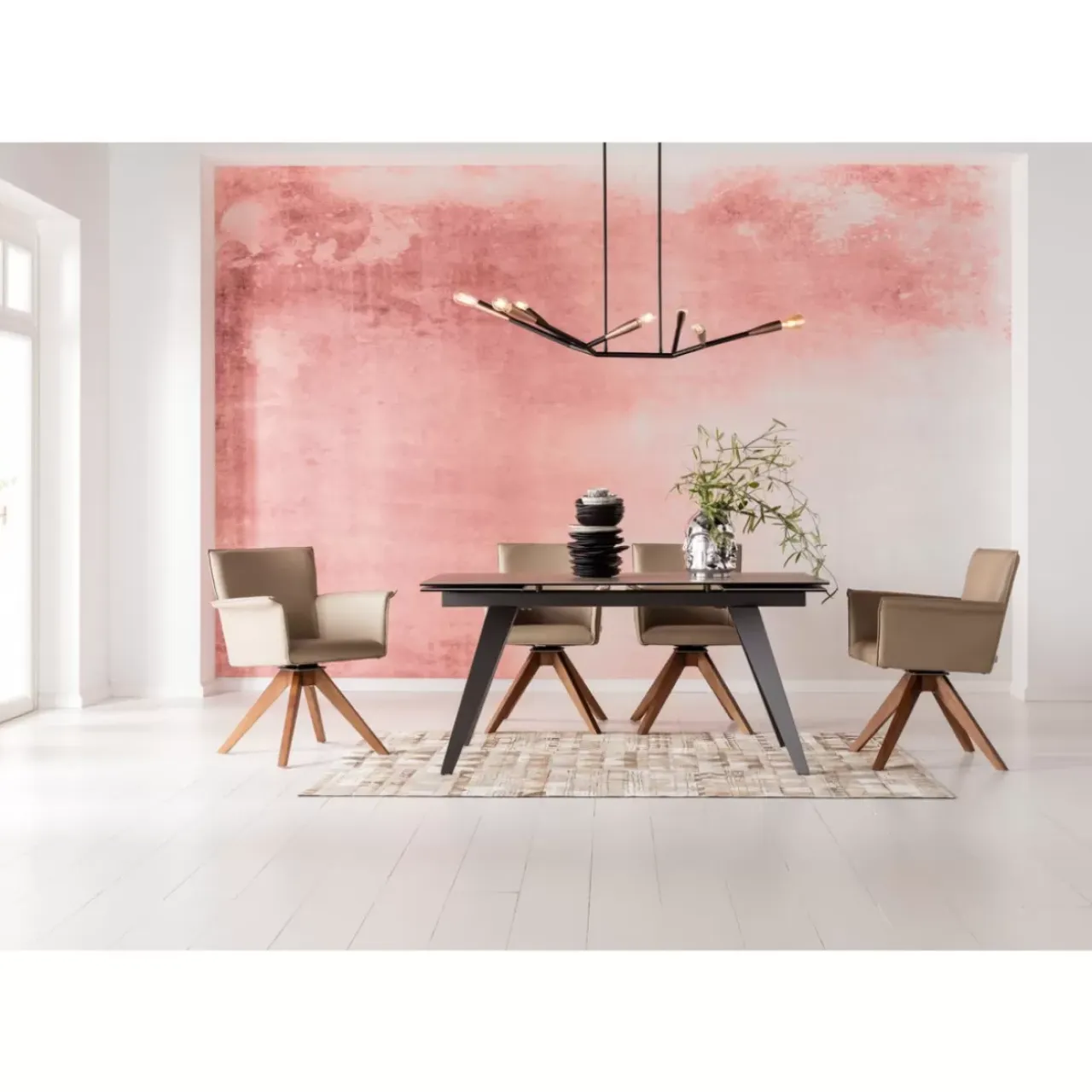 Tische-KARE Design Ausziehtisch Amsterdam Dunkel 160(40+40)X90Cm