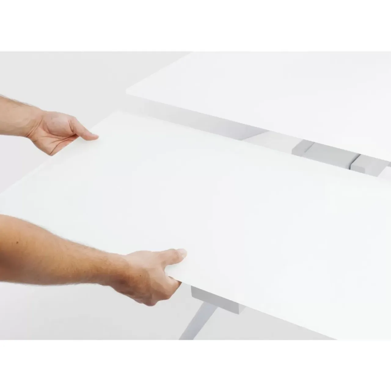 Tische-KARE Design Ausziehtisch Amsterdam Weiss 160(40+40)X90Cm
