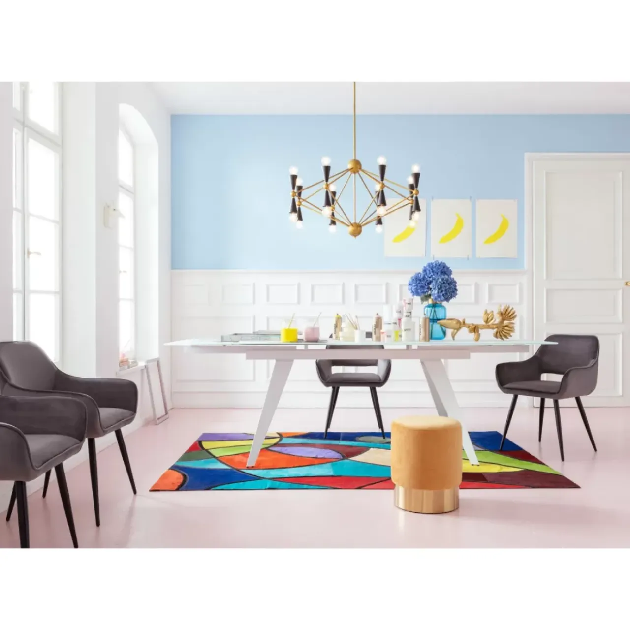 Tische-KARE Design Ausziehtisch Amsterdam Weiss 160(40+40)X90Cm