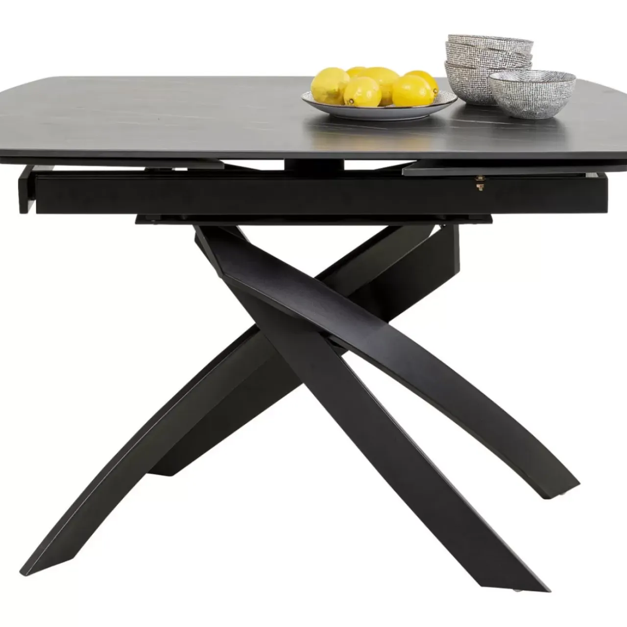 Tische-KARE Design Ausziehtisch Twist Schwarz 120(30+30)X90Cm