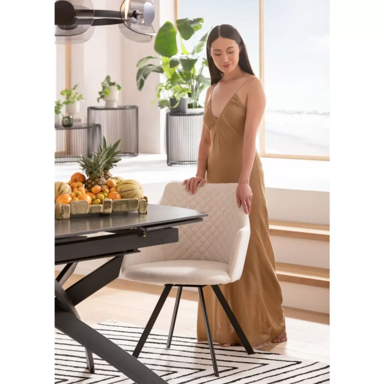 Tische-KARE Design Ausziehtisch Twist Schwarz 120(30+30)X90Cm