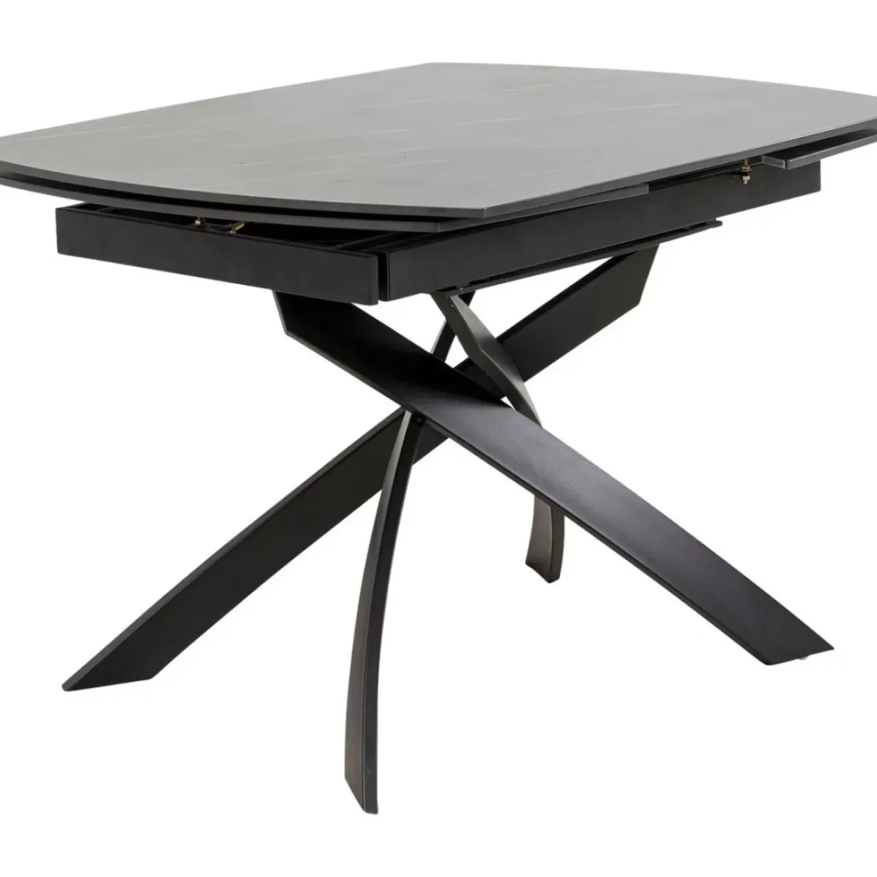Tische-KARE Design Ausziehtisch Twist Schwarz 120(30+30)X90Cm