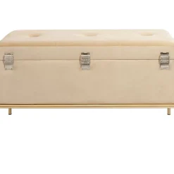 Sitzbänke-KARE Design Bank Buttons Storage Beige Klein