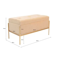 Sitzbänke-KARE Design Bank Buttons Storage Beige Klein