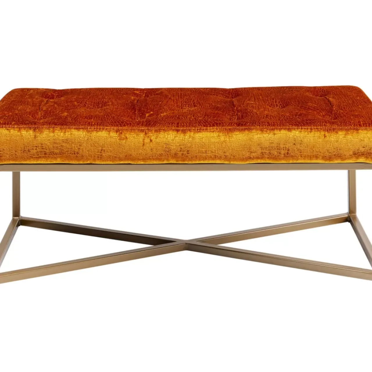 Sitzbänke-KARE Design Bank Crossover Croco Diva Bronze 90X40