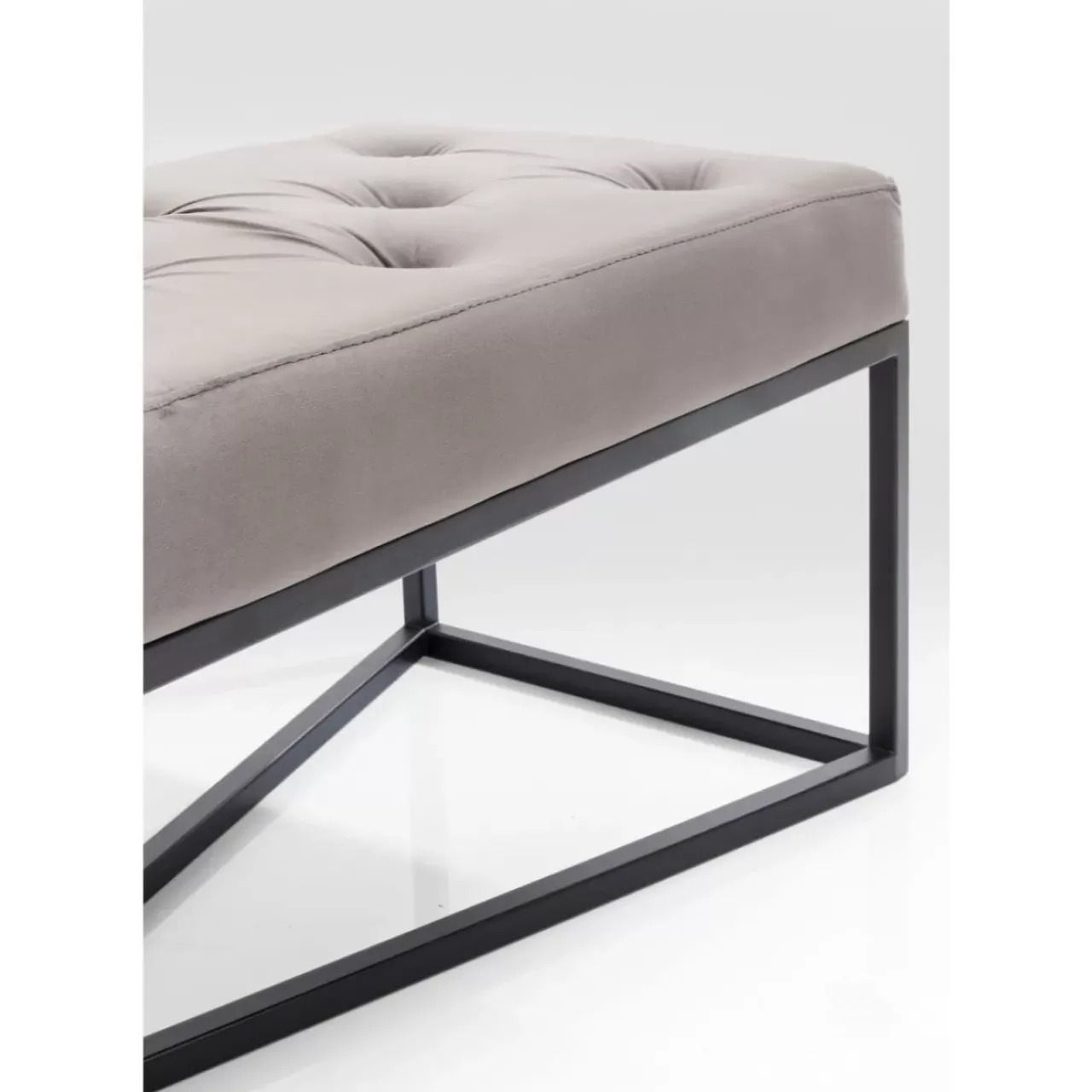 Sitzbänke-KARE Design Bank Crossover Grau Schwarz 150X40Cm