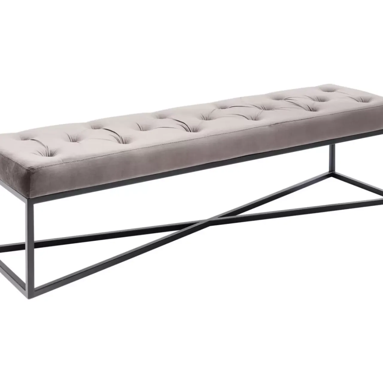 Sitzbänke-KARE Design Bank Crossover Grau Schwarz 150X40Cm