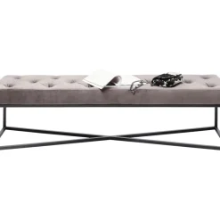 Sitzbänke-KARE Design Bank Crossover Grau Schwarz 150X40Cm