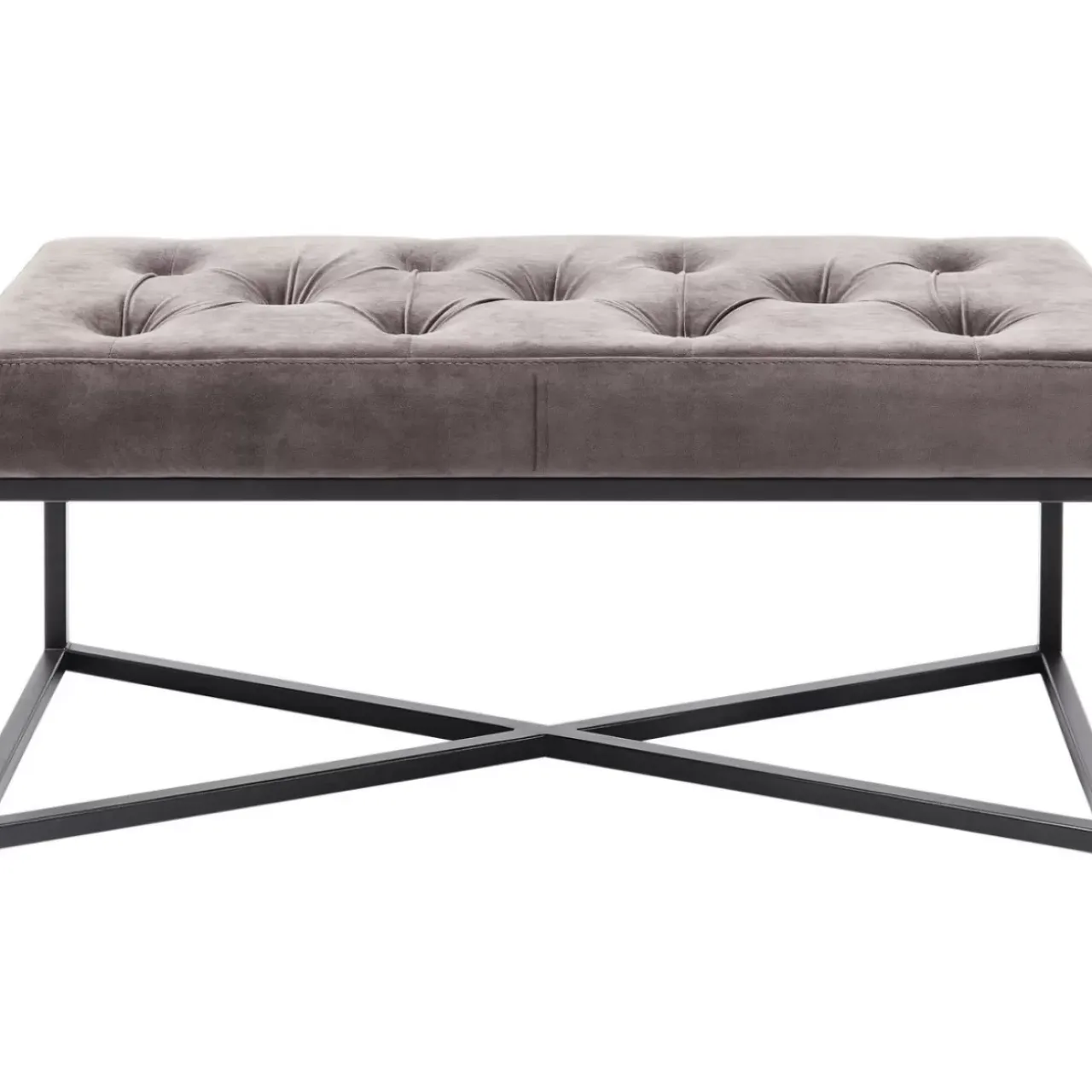 Sitzbänke-KARE Design Bank Crossover Grau Schwarz 90X40Cm