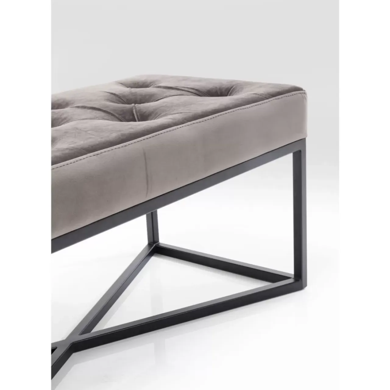 Sitzbänke-KARE Design Bank Crossover Grau Schwarz 90X40Cm