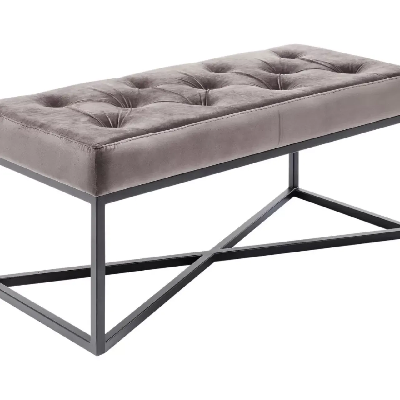 Sitzbänke-KARE Design Bank Crossover Grau Schwarz 90X40Cm