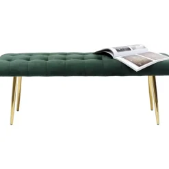 Sitzbänke-KARE Design Bank Dallas Velvet Grun 110Cm