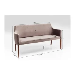Sitzbänke-KARE Design Bank Mode Velvet Grau