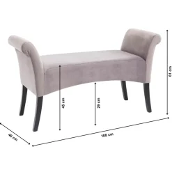 Sitzbänke-KARE Design Bank Motley Velvet Silvergrey
