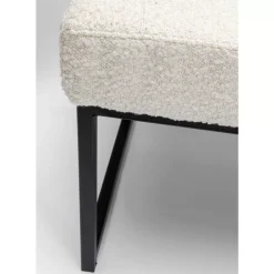 Sitzbänke-KARE Design Bank Smart Boucle Creme Schwarz 150Cm