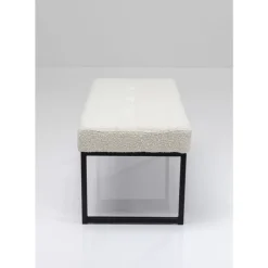 Sitzbänke-KARE Design Bank Smart Boucle Creme Schwarz 90Cm
