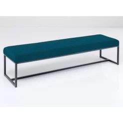 Sitzbänke-KARE Design Bank Smart Petrol Schwarz 150X40Cm