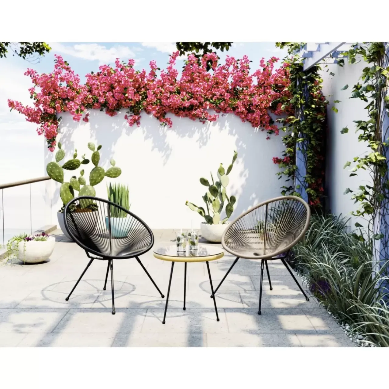 Outdoormöbel-KARE Design Beistelltisch Acapulco Natur