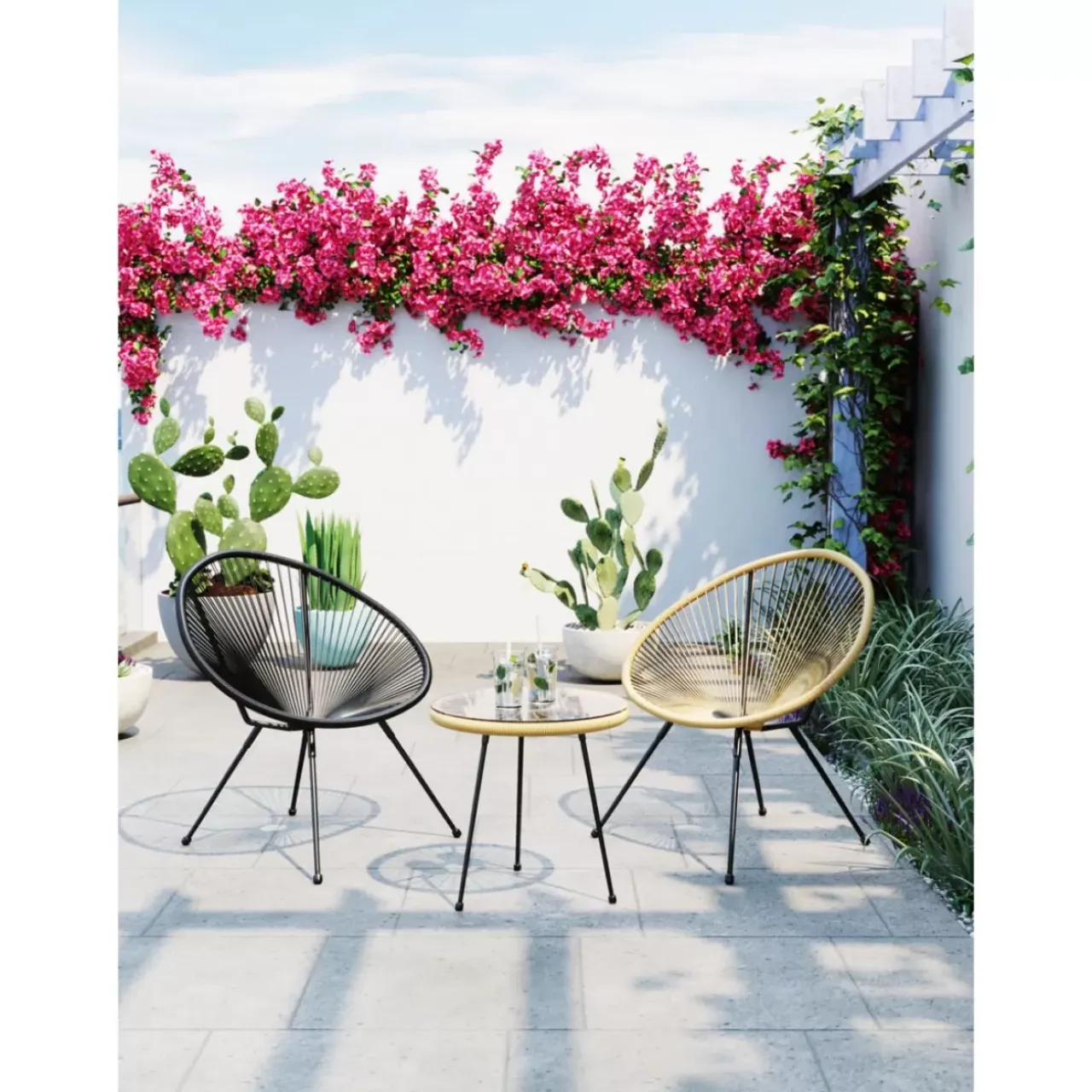 Outdoormöbel-KARE Design Beistelltisch Acapulco Natur