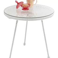 Outdoormöbel-KARE Design Beistelltisch Acapulco Weiss