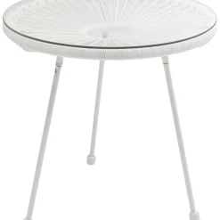 Outdoormöbel-KARE Design Beistelltisch Acapulco Weiss
