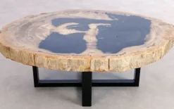 Tische-KARE Design Beistelltisch Alpha Versteinertes Holz