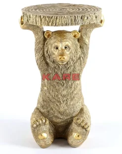 Tische-KARE Design Beistelltisch Animal Bear Gold 35X34Cm