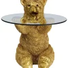 Tische-KARE Design Beistelltisch Animal Bear Gold O40Cm