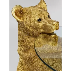 Tische-KARE Design Beistelltisch Animal Bear Gold O40Cm