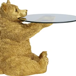Tische-KARE Design Beistelltisch Animal Bear Gold O40Cm