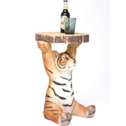 Tische-KARE Design Beistelltisch Animal Tiger O35Cm
